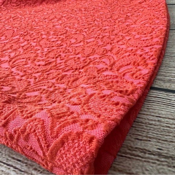 D1 -- COLLEGE GIRL pinkish orange vtg vintage textured casual mod dress size 10 - Picture 7 of 11